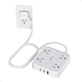 TESSAN Regleta Multicontacto con 900J Supresor de Picos, 1.5M, Gris