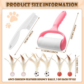 LETTERASHQP 8 Stück Interaktives Katzenspielzeug Ball Feder Interaktiver Spielball für Katzen Katzenspielzeug Interaktiv Katzenball Katzenbälle Interaktives Spielzeug für Katzen Interactive Cat Toy