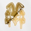 Decal Stickers of Evil Rabbit Skull Graffiti (Metallic Gold) (Set