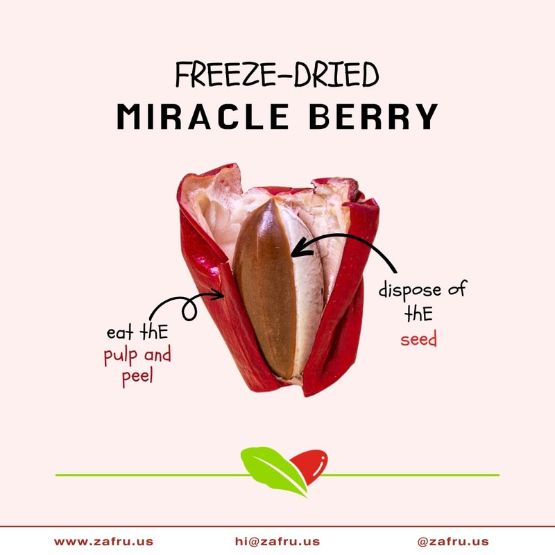 zafru Miracle Berry - Miracle Fruit - Freeze-Dried Flavor-Changing Berry