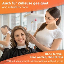 ECENCE Professional hairdressing cape with hook closure Black, 59.06x47.24inch, for women, men, and children, hairdressing cape, water-repellent, universal size, easy to clean