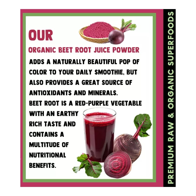 Cherie Sweet Heart Organic Beet Root Juice Powder, Natural Nitrates