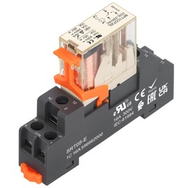 Weasch Power Relay RFT1CO730L, AC 220V Coil, 5 Pin 12A, SPDT 1NO 1NC, with LED Indicator Light and Plastic Clip Socket Base UL Certification (1)