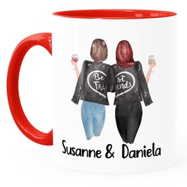 SpecialMe® Tasse Beste Freundin personalisiert persönliche Geschenke Freundschaft Frauen Best Friends BFF rot Keramik-Tasse