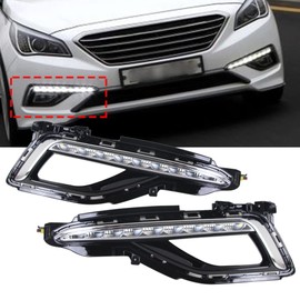 OUKANING - For 2015-2017 Hyundai Sonata 9th Fog Lamp W/Cover Drl Led Daytime Running Light Left and Right Side 12V (USA STOCK)
