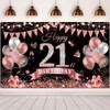 Yontree Happy 21st Birthday Banner 180 * 110cm Black Rose