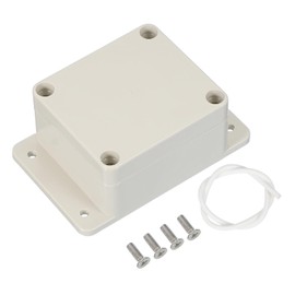 PATIKIL 3.52 Inch Junction Box, Electrical Enclosure Box ABS Plastic Waterproof Outlet Plug Cover Cord Protector with Mounting Plate for Outdoor Indoor Electric Project, White/Grey