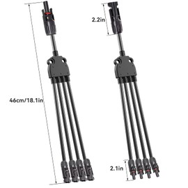 Cleqee Solar Y Branch Connectors 1 Pair Parallel Connectors 1 to 4 Splitter Cable Wire Plug Tool Kit for Solar Panel