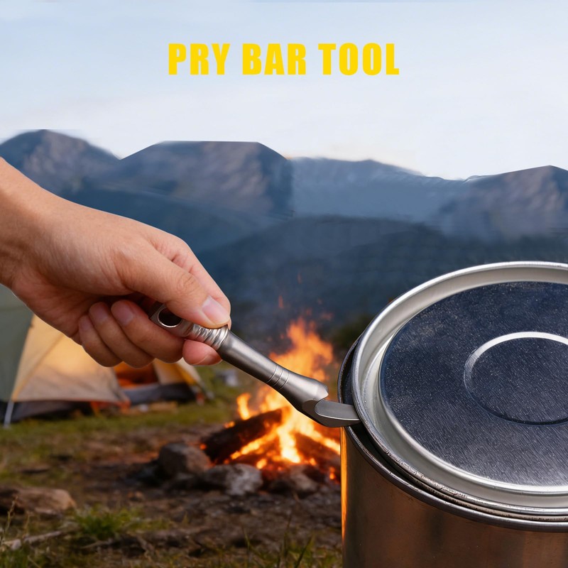 Titanium EDC Pry Bar, Multitool with Keychain Hole, for Opening