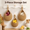 Wall Hanging Fruit and Vegetable Baskets for Kitchen - 3-Piece