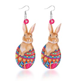Easter Bunny Earrings for Women Cute Rabbit Dangle Earrings Acrylic Easter Bunny Earrings Dangle Drop Pet Jewelry Festival Gift for Girls