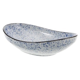 BIUDECO Japanese Style Ingot Bowl Elegant Ceramic Sea Retro Egg Shape for Soup Salad and Vegetables Dining Table Centerpiece Easy to Clean Generous