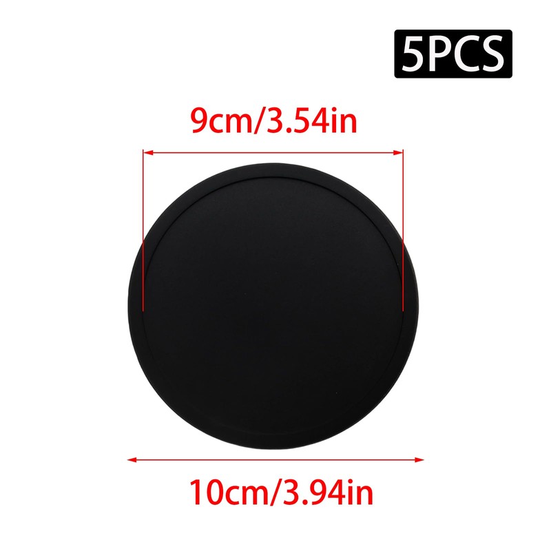 JAKOUE 5 Pack Silicone Coasters,Non-Slip Cup Coasters for Tables,Office, Desks,Kitchen,Bar,Drink