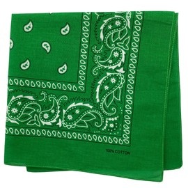 MDSTYLE 100% Cotton Bandana for Men & Women 21.25" x 21.25" Paisely Pattern Handkerchief Headband Scarf Dog (Green)