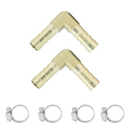 Refuuch Brass 5/16" Hose Barb 90 Degree Elbow L Right Angle Barbed Fitting Fuel Air Water (Pack of 2)