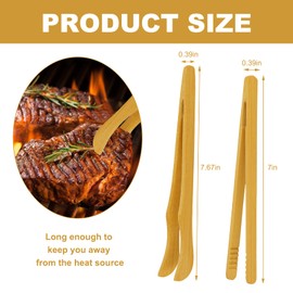 4 Pcs Bamboo Tongs for Toaster,Wooden Tongs for Cooking,Natural Bamboo Structure,Tough Texture, Easy to Clean,Suitable for Toaster, Fruit, Bread, Pickles, Cheese, Bacon and Muffins