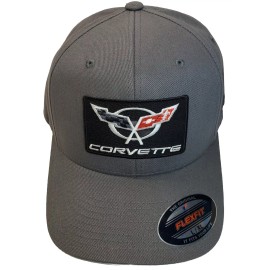 Flexfit Corvette C5 Patch Flexfit 6377 Brushed Twill Hat /Cool Grey L/XL 7 1/8" - 7 5/8"