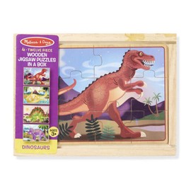 Melissa & Doug Dinosaurs 4-in-1 Wooden Jigsaw Puzzles in a Storage Box 48-Pieces (Item # FOURDINO)