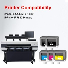 PFI-307 Ink Tank Replacement for Canon PFI307 PFI-307C Cyan Ink Cartridge for Canon imagePROGRAF iPF830 iPF840 iPF850 CAD Plotters(1x Cyan)