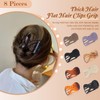 8Pcs French Concord Flat Hair Clips, 3.35 inch Flat Hair