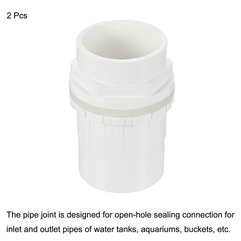 PATIKIL 50mm/2" PVC Water Tank Pipe Connector, Coupling Fitting Adapter