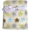 Super Soft & Fluffy Large Patterned Baby Blanket (Cream Stars)