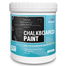 Chalkboard Paint White Chalk Board Paint for Wood, Metal, Glass, Wall, Plaster Boards Sign, Frame Any Surface White Matte Finish, Acrylic Non-Toxic, Quick-Dry - 250g, 9oz, Cover 35 sf