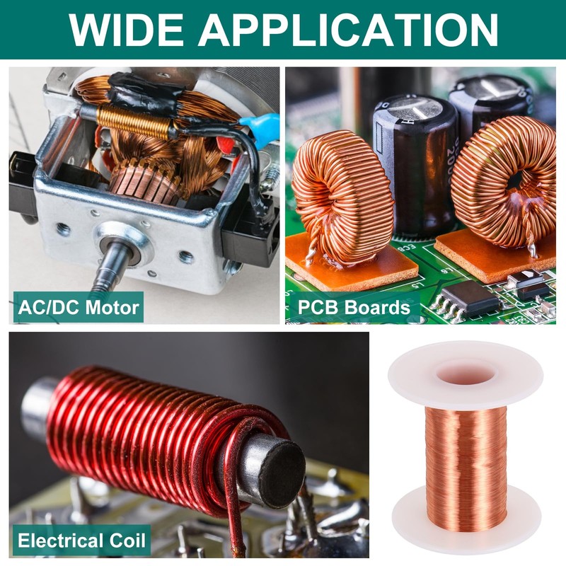 sourcing map 42 AWG Magnet Wire, 42 Gauge / 0.06mm