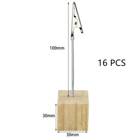 16 PCS Alligator Clips with Wooden Base,Crocodile Memo Clip for Craft Photo Card (3cm)