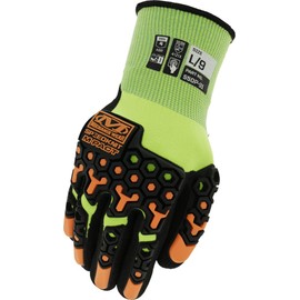 Mechanix Wear: ANSI A4 Cut Resistant Nitrile Coated SpeedKnit M-Pact Heavy Duty Work Gloves - Touch Capable, D3O Technology, High Abrasion Resistant (Green, XX-Large)