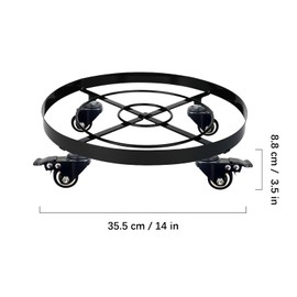 Uholan Black Heavy Duty 14" Metal Plant Caddy with Wheels, Rolling Plant Stand with Casters for Round Planter on Wheels, Indoor & Outdoor, Supports Large Flower Pots & Potted Plant – 1 Pack