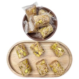 NY Spice Shop Malban Araysseh with Sesame and Pistachios - 3 Pound Traditional Middle Eastern Nougat Candy with Chewy Malban Roasted Pistachios & Sesame Seeds - Individually Wrapped Mediterranean Sweet Treat