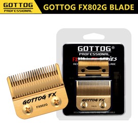 FX802G Replacement Blades Compatible with BaBylissPRO FX870 FXF880 FX810 FX825 FX673N Clippers, DLC Replacement Taper Blades for BaByliss Clipper Blades, Gold