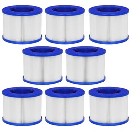 Hot Tub Replacement Filter Cartridges Compatible with All RELXTIME Hot Tub, All ALEKO Hot Tub, Wejoy Hot Tub Aquaspa, Screw-in Hot Tub Filter, Compatible with Many Massage Pool Models (8 Pack)