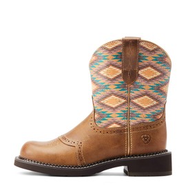 ARIAT BMVY9 Womens Fatbaby Heritage Farrah Western Boot Coastal Tan/Aztec Blanket 8.5