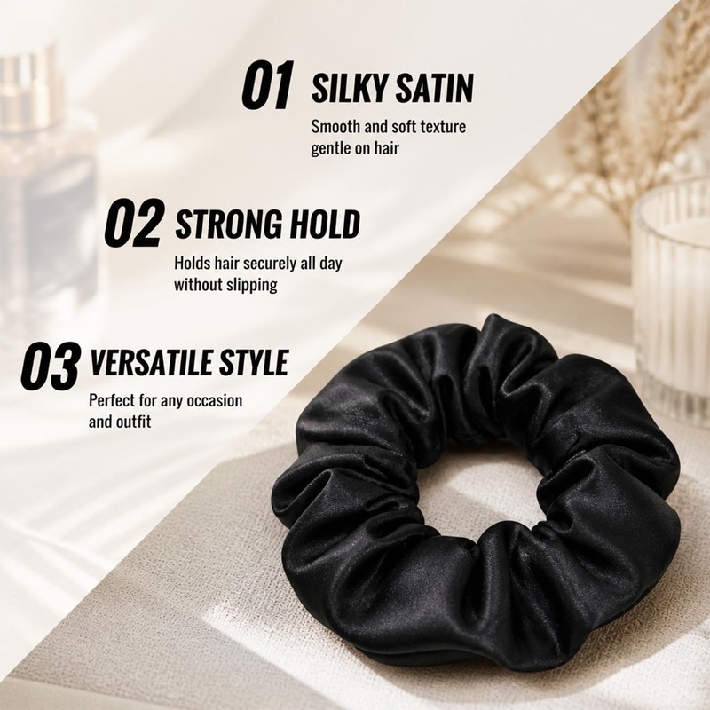 Braided Headband Set - Braided Headband - Satin Scrunchie -