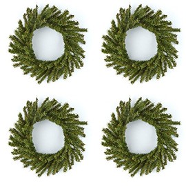 Factory Direct Craft Group of 4 Artificial Holiday Pine Wreaths (12 Inch)