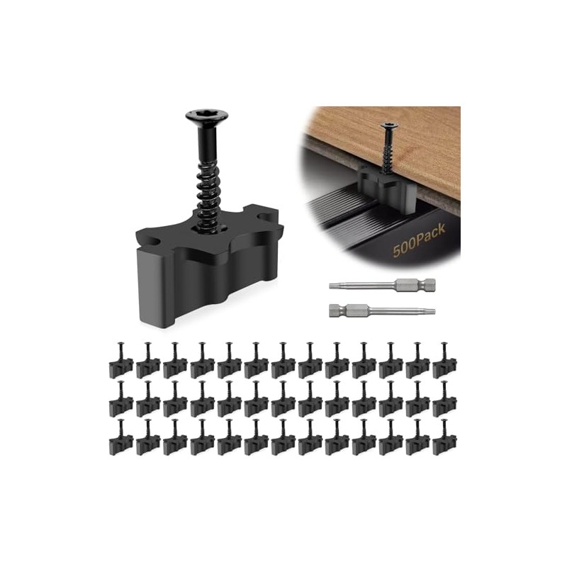 500 Pack Hidden Deck Fasteners for Composite Decking Board, Composite