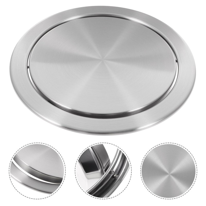 Alipis Recessed Counter Top Cover Stainless Steel Flap Lid for