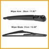 Partuto 12inch Car Rear Windshield Wiper Blade Arm Set for
