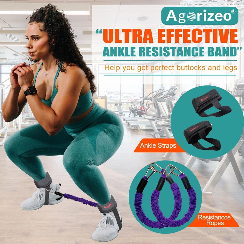 Ankle Resistance Bands with Cuffs - Leg and Booty Workout