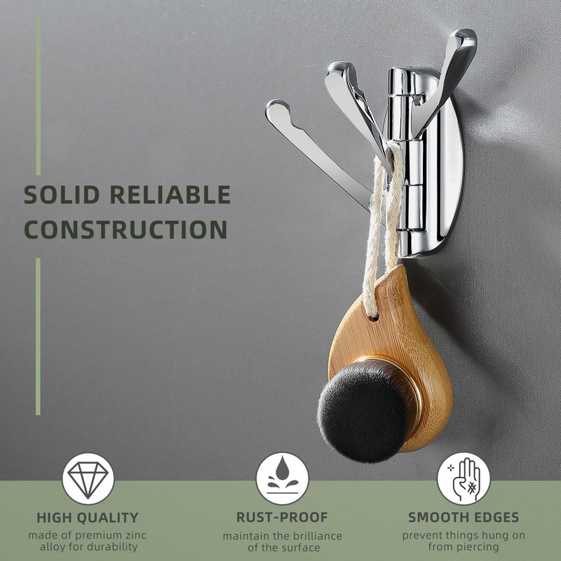 Angle Simple Folding Coat Towel Hook, Metal Robe Hook, Bathroom