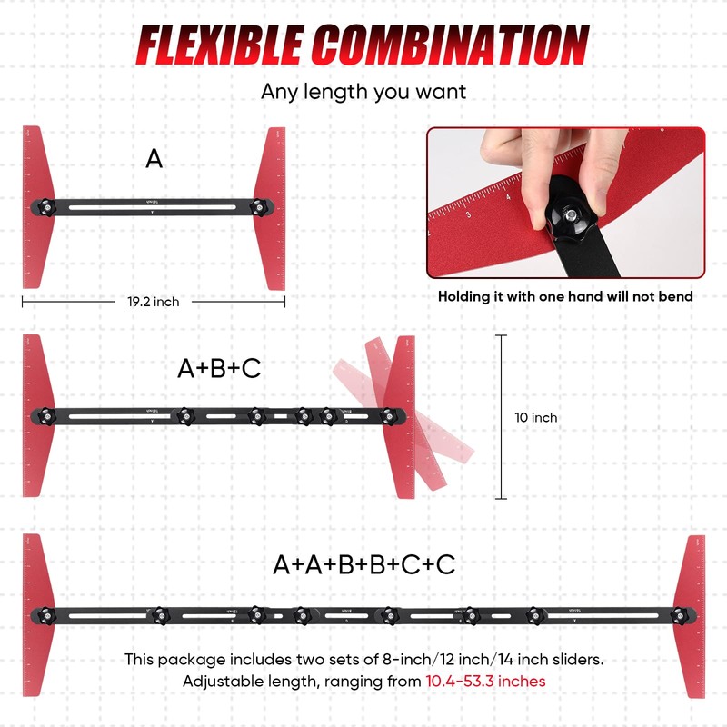 Stair Tread Template Tool - Solid Stair Tread Gauge, Stair