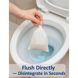 LPHEKS Flushable Cat Poop Bags, 100 Count Water-Soluble Paper Litter Bags for Toilet, Flushable Cat Waste Bags, Disposal Trash Bags for Pet Poop (100)