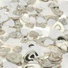5 Bags of Heart-Shaped Table Confetti, Silver Metallic and White,