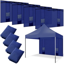 Windyun 4 Pcs Canopy Sidewalls 10x10 with 4 Pockets Instant Canopy Tent Sidewalls for Pop up Canopy with 210D Oxford Cloth, UV Protection Waterproof for Outdoor Camping, 4 Pcs Sidewalls Only(Blue)