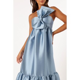 Petal & Pup Women's Betina Bow Front Maxi Dress, Blue