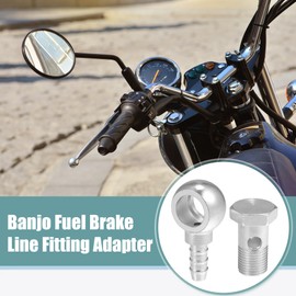 A ABSOPRO Banjo Fitting Adaptor 16 mm Inner Diameter 10 mm Outer Diameter M16 x 1.5 Silver Tone 2