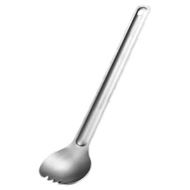 Long Handle Spork and Spoon Eco-Friendly Ultralight Portabale Flatware for Outdoor Camping Backpacking Hiking Travel Picnic Tableware with Bag(Sandblasting Spork)