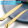 Lemeya 24 Piece Gold Silverware Set with Steak Knives,18/10 Stainless